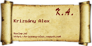 Krizsány Alex névjegykártya